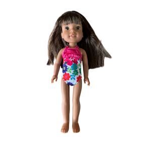 American Girl WellieWishers Camille Doll Brunette in Swimsuit 14.5"